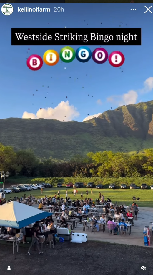 Bingo Night under the Waianae mountains — the whole community turns out for the gym.